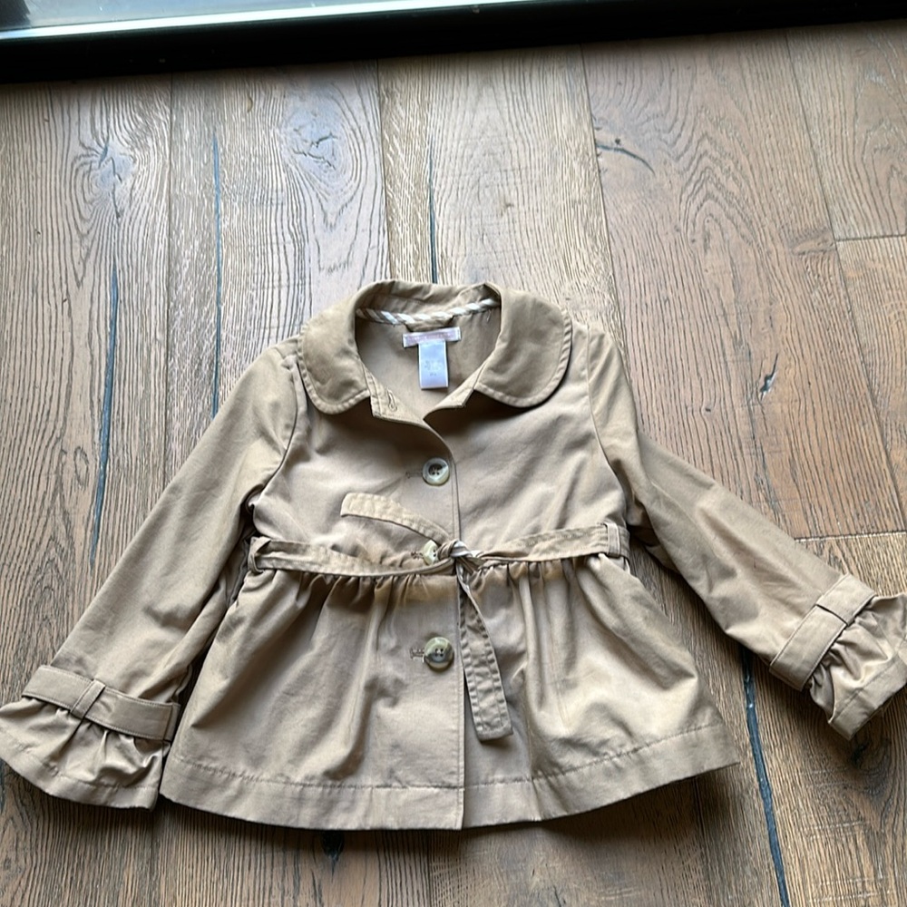 Janie and Jack Tan Girls' Trench Coat Jacket